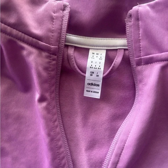 Adidas Women's Purple Track Jacket with White Stripes - Picture 3 of 3
